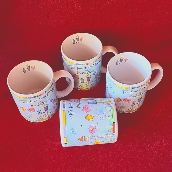 ☆Set of 4, Cathy Davis Design. Scatter Joy, The Time To Be Happy is Now.☆ - Picture 2 of 14